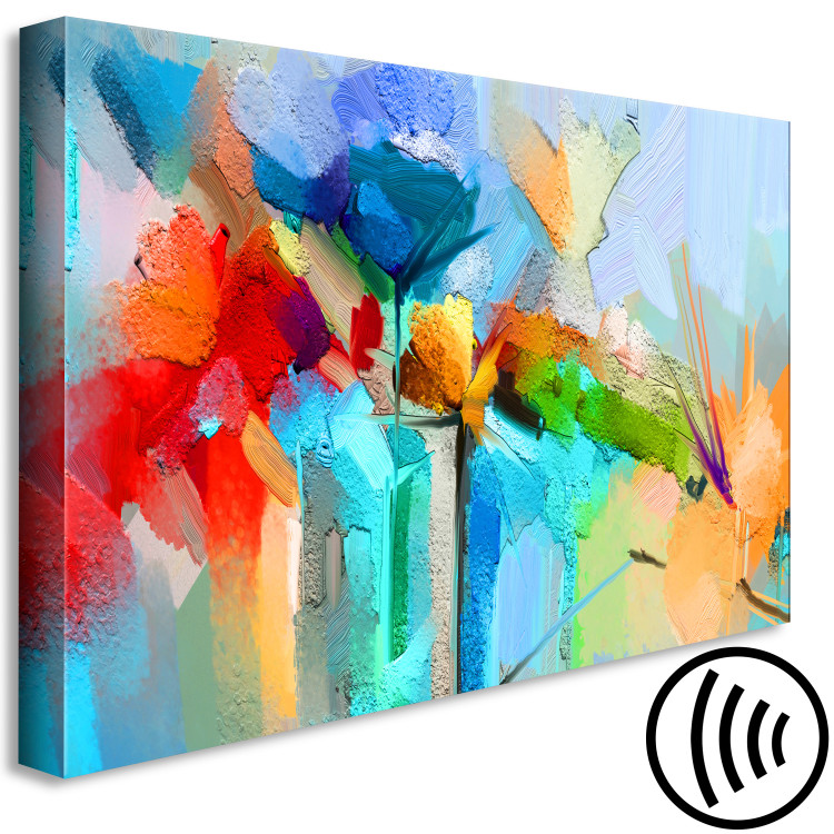 Canvas Print Colorful Garden (1-piece) - abstract painted flowers with texture 148894 additionalImage 6