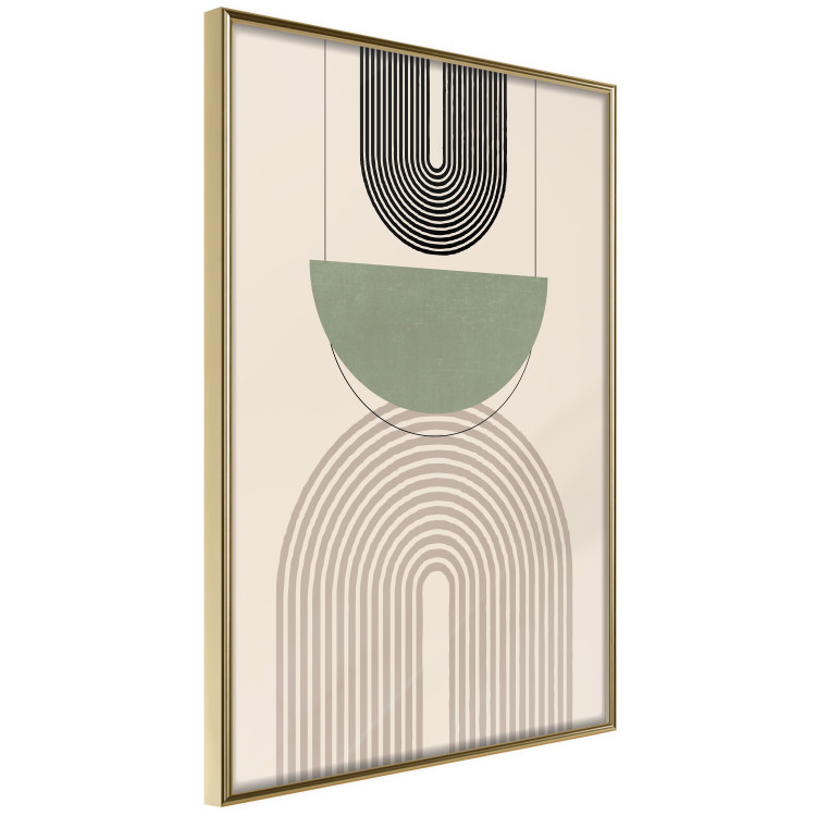 Poster Abstraction - Geometric Forms - Black, Brown and Green 149894 additionalImage 6