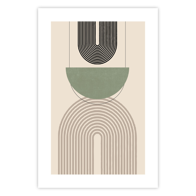 Poster Abstraction - Geometric Forms - Black, Brown and Green 149894 additionalImage 17