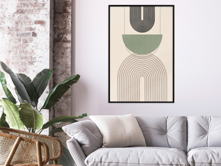 Poster Abstraction - Geometric Forms - Black, Brown and Green 149894 additionalImage 13