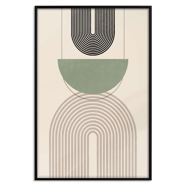 Poster Abstraction - Geometric Forms - Black, Brown and Green 149894 additionalImage 20