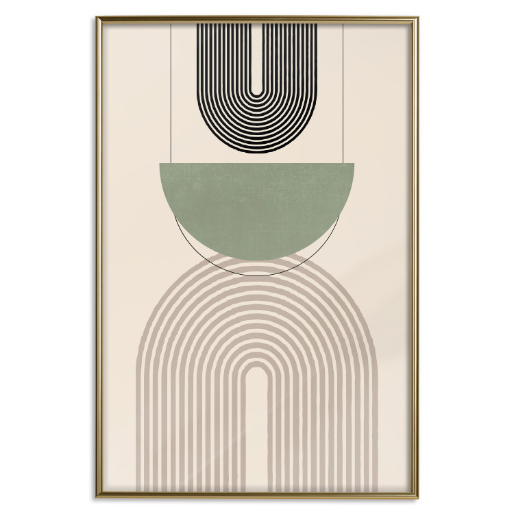 Poster Abstraction - Geometric Forms - Black, Brown and Green 149894 additionalImage 23
