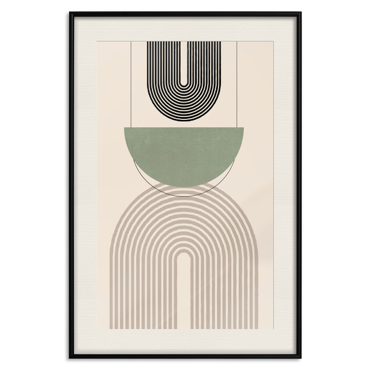 Poster Abstraction - Geometric Forms - Black, Brown and Green 149894 additionalImage 25