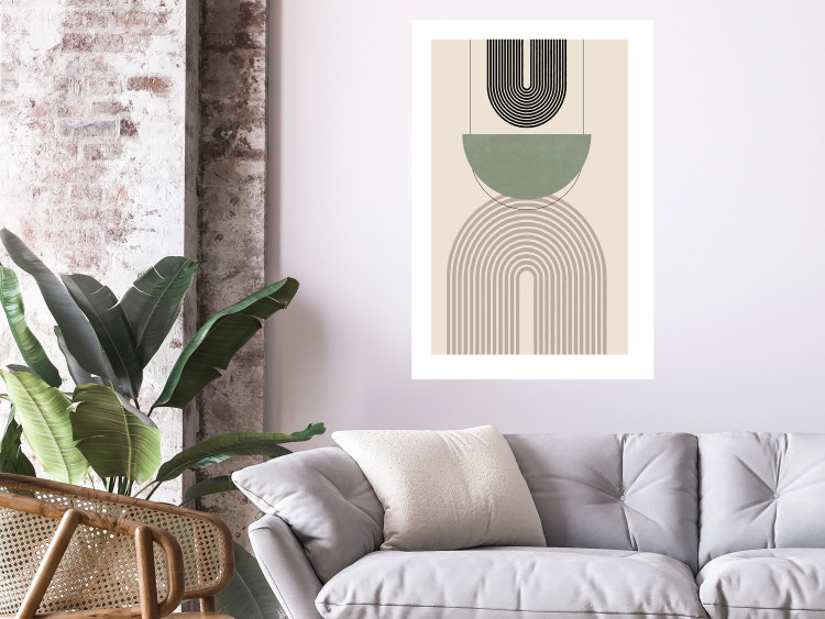 Poster Abstraction - Geometric Forms - Black, Brown and Green 149894 additionalImage 9