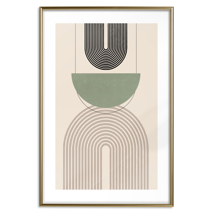 Poster Abstraction - Geometric Forms - Black, Brown and Green 149894 additionalImage 20