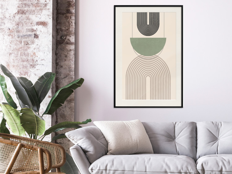 Poster Abstraction - Geometric Forms - Black, Brown and Green 149894 additionalImage 16