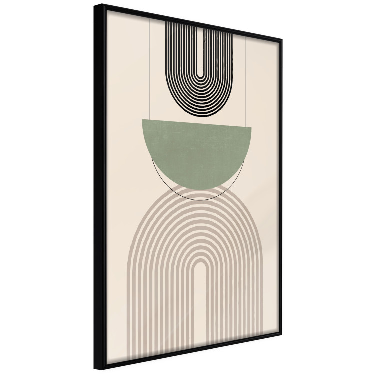 Poster Abstraction - Geometric Forms - Black, Brown and Green 149894 additionalImage 3