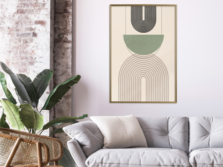 Poster Abstraction - Geometric Forms - Black, Brown and Green 149894 additionalImage 11