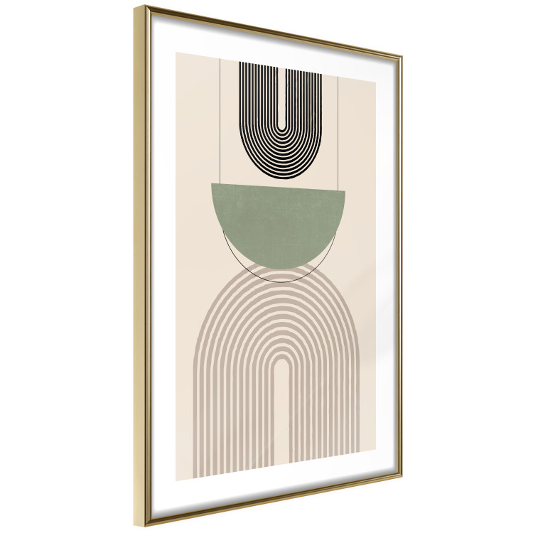 Poster Abstraction - Geometric Forms - Black, Brown and Green 149894 additionalImage 8