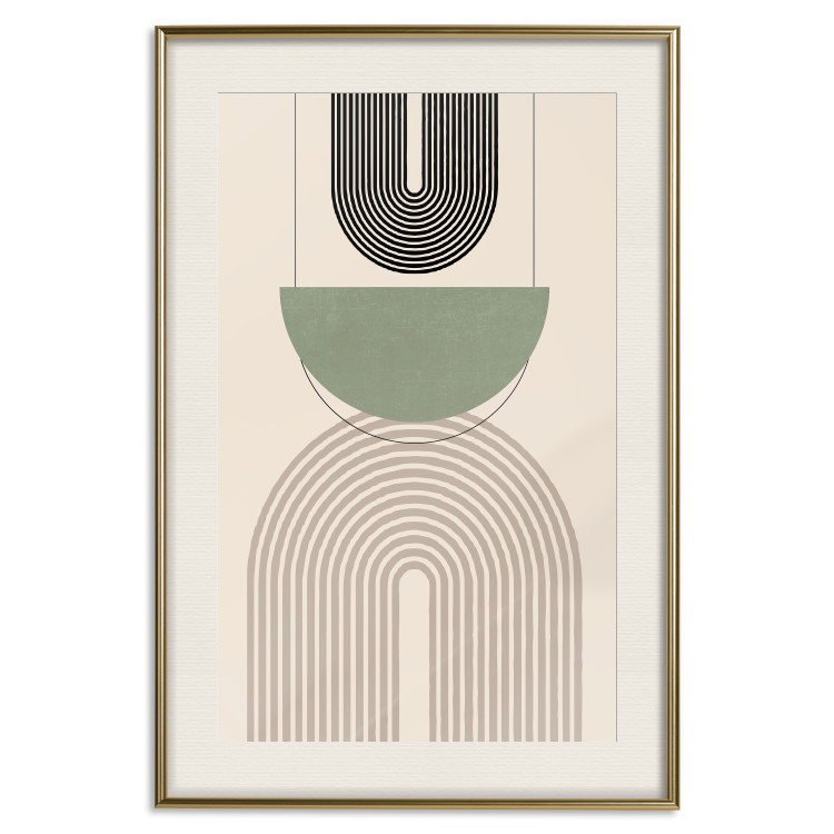 Poster Abstraction - Geometric Forms - Black, Brown and Green 149894 additionalImage 26