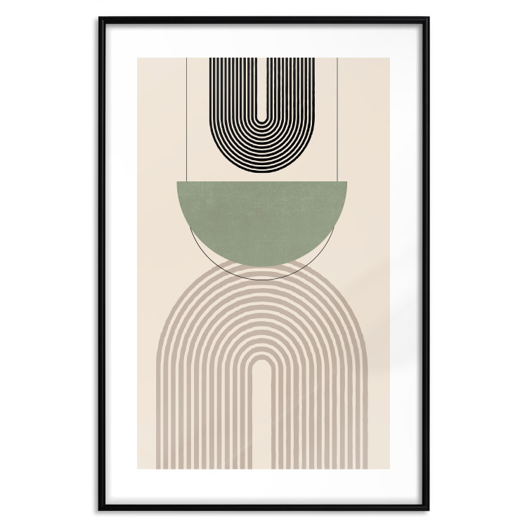 Poster Abstraction - Geometric Forms - Black, Brown and Green 149894 additionalImage 19