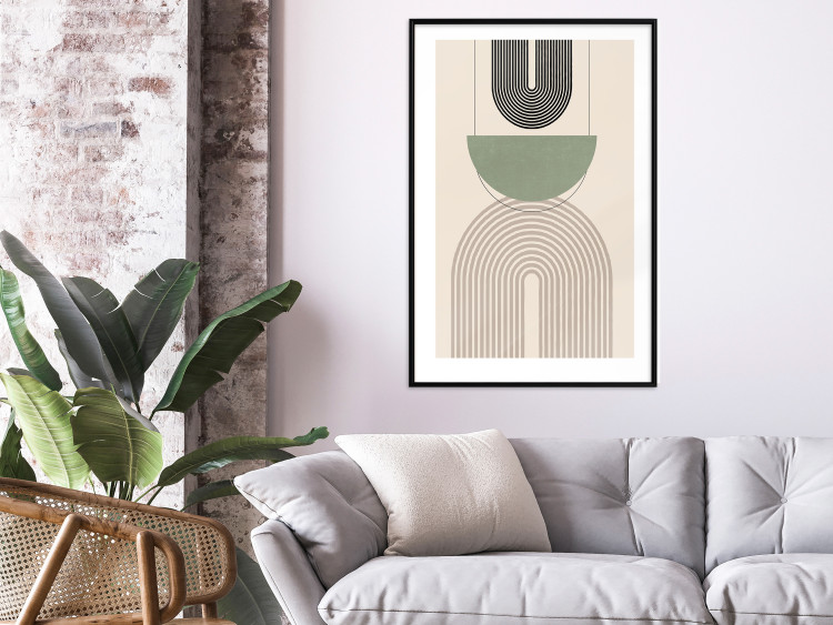 Poster Abstraction - Geometric Forms - Black, Brown and Green 149894 additionalImage 12