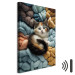 Canvas Art Print AI Calico Cat - Tortoiseshell Animal Resting on Bundles of Colorful Yarns - Vertical 150094 additionalThumb 8