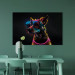 Canvas Art Print AI Dog - Pink Cyber Animal With Neon Glasses - Horizontal 150194 additionalThumb 3