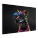 Canvas Art Print AI Dog - Pink Cyber Animal With Neon Glasses - Horizontal 150194 additionalThumb 2
