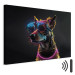 Canvas Art Print AI Dog - Pink Cyber Animal With Neon Glasses - Horizontal 150194 additionalThumb 8