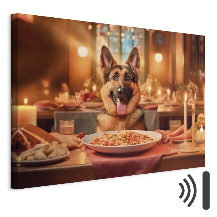 Canvas AI Dog German Shepherd - Animal at Dinner in Restaurant - Horizontal 150294 additionalImage 8