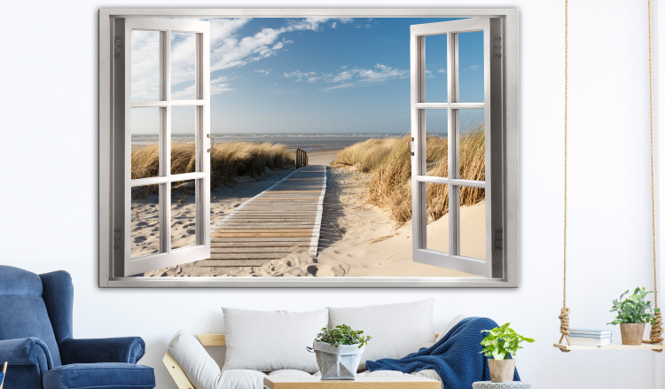 Large canvas print Window: Beach View [Large Format] 150594 additionalImage 5