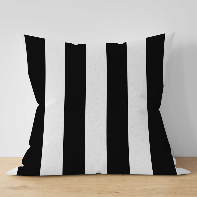 Decorative Microfiber Pillow Zebra - Minimalist Composition of Black and White Stripes 151294 additionalImage 3