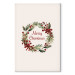 Canvas Print Christmas Garland - An Inscription in English Surrounded by Watercolor Plants 151694
