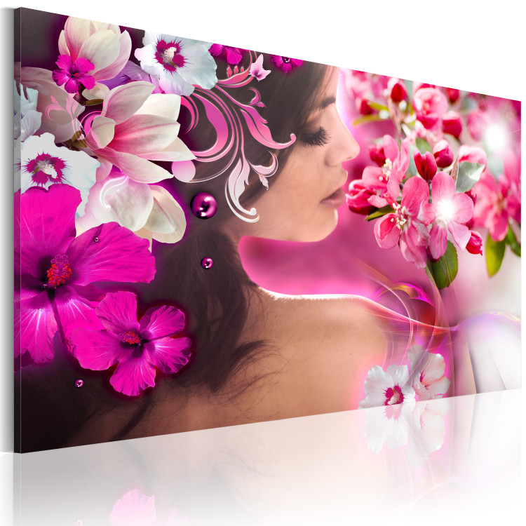 Canvas Art Print Woman and flowers 58894 additionalImage 2