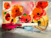 Wall Mural Velvety Poppies - Abstraction of Energetic Flowers on a Bright Background 60394