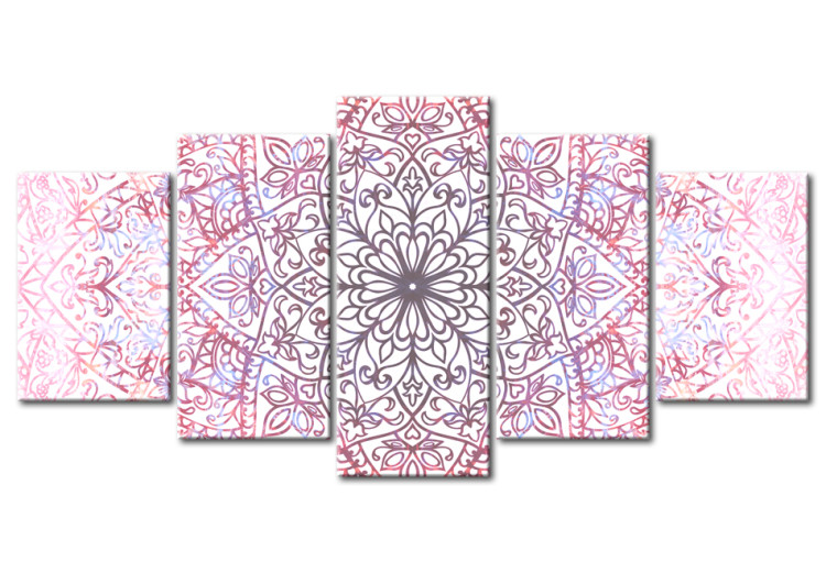 Canvas Art Print Ethnic Perfection (5-part) - composition with a pattern in Zen style 94194