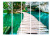 Folding Screen Emerald Lake II - green landscape of nature and a wooden bridge 95394 additionalThumb 3