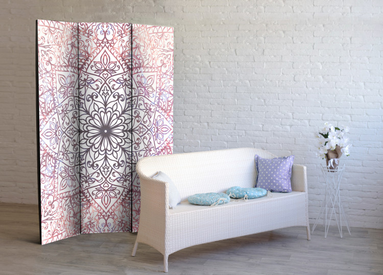 Room Divider Ethnic Perfection - colorful mandala on a white background in Zen motif 95694 additionalImage 4