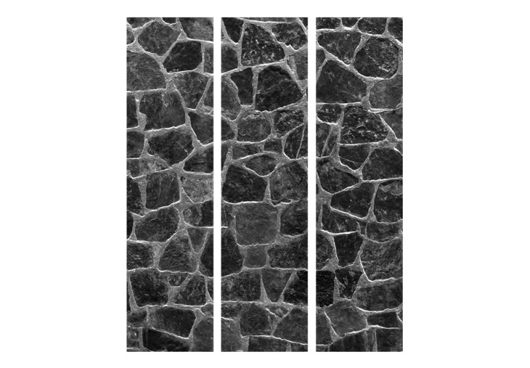 Room Divider Screen Black Stones - architectural texture of black stone mosaic 95994 additionalImage 3