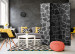 Room Divider Screen Black Stones - architectural texture of black stone mosaic 95994 additionalThumb 4