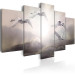 Canvas Swan Journey - Birds Flying in the Sky Between Clusters of Dark Clouds 97994 additionalThumb 2