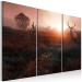 Canvas Print Deer in Sunlight (3-piece) - Red Landscape with Trees in Background 106105 additionalThumb 2