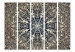 Room Separator Feathers (Brown) II - golden mandala with brown accent on black background 107405 additionalThumb 3