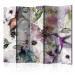Room Divider Nature in Watercolor II - colorful birds against a watercolor-style flower background 108405