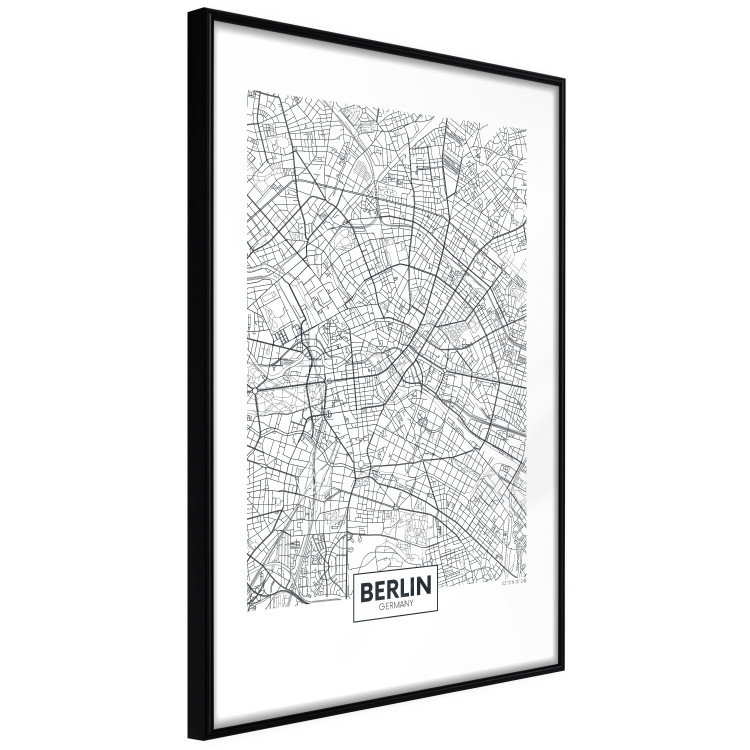 Poster Berlin Map - black and white map of the capital of Germany on a solid background 114405 additionalImage 11