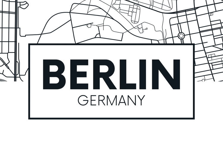 Poster Berlin Map - black and white map of the capital of Germany on a solid background 114405 additionalImage 9