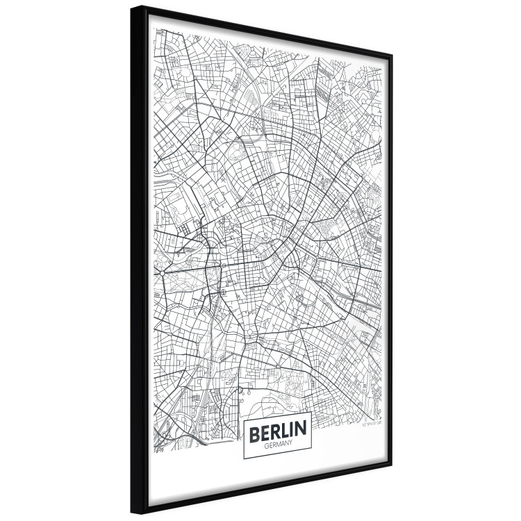 Poster Berlin Map - black and white map of the capital of Germany on a solid background 114405 additionalImage 12