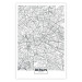 Poster Berlin Map - black and white map of the capital of Germany on a solid background 114405