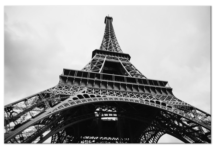 Canvas Paris Icon (1-part) - Black and White Architecture of Eiffel Tower 114905