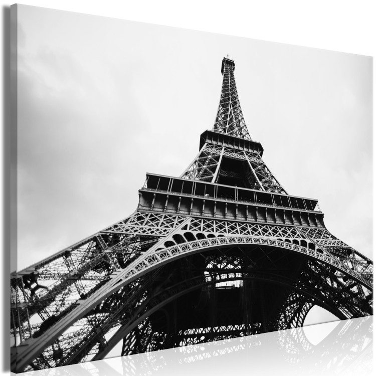 Canvas Paris Icon (1-part) - Black and White Architecture of Eiffel Tower 114905 additionalImage 2