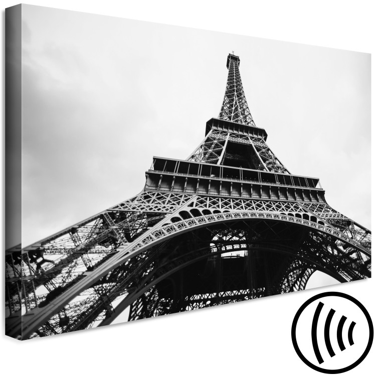 Canvas Paris Icon (1-part) - Black and White Architecture of Eiffel Tower 114905 additionalImage 6