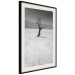 Poster Tree in the Desert - black and white landscape of leafless plant on sand 116505 additionalThumb 3