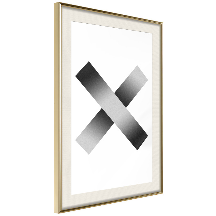 Poster Crosses on White - black and white geometric abstract composition 116605 additionalImage 2