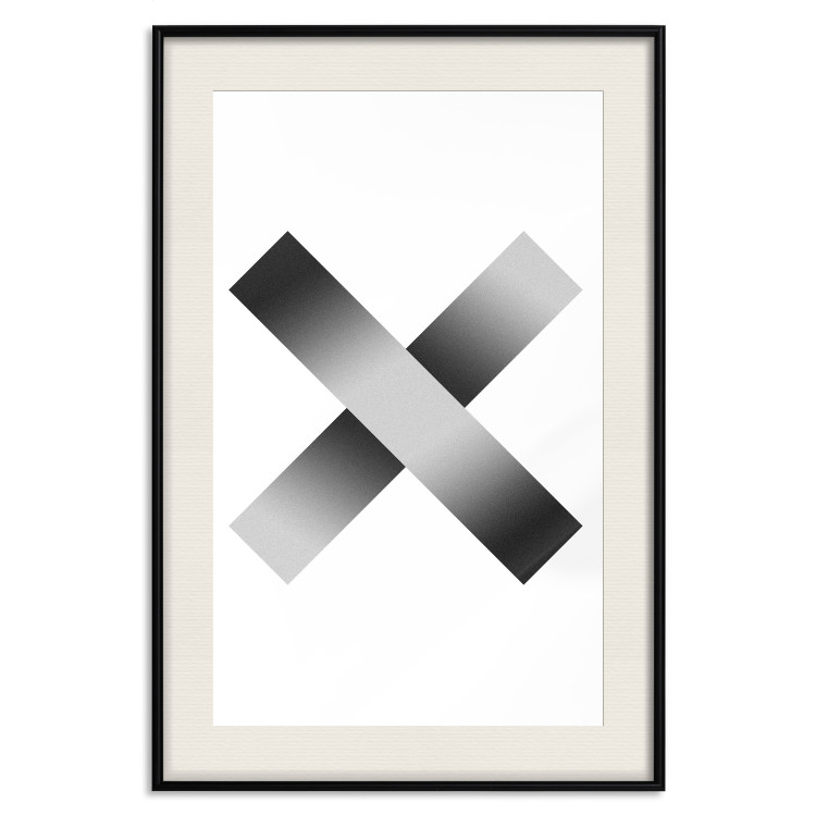Poster Crosses on White - black and white geometric abstract composition 116605 additionalImage 18
