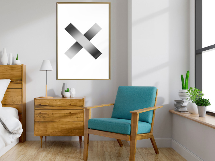 Poster Crosses on White - black and white geometric abstract composition 116605 additionalImage 13