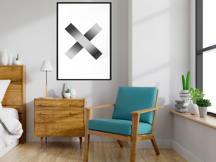 Poster Crosses on White - black and white geometric abstract composition 116605 additionalImage 4