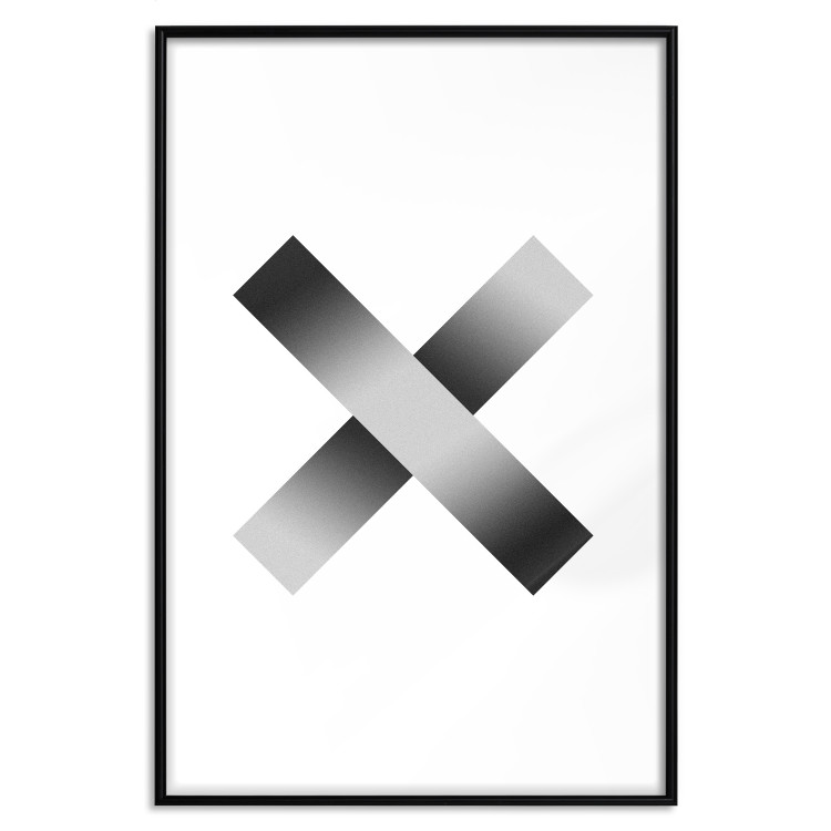 Poster Crosses on White - black and white geometric abstract composition 116605 additionalImage 15