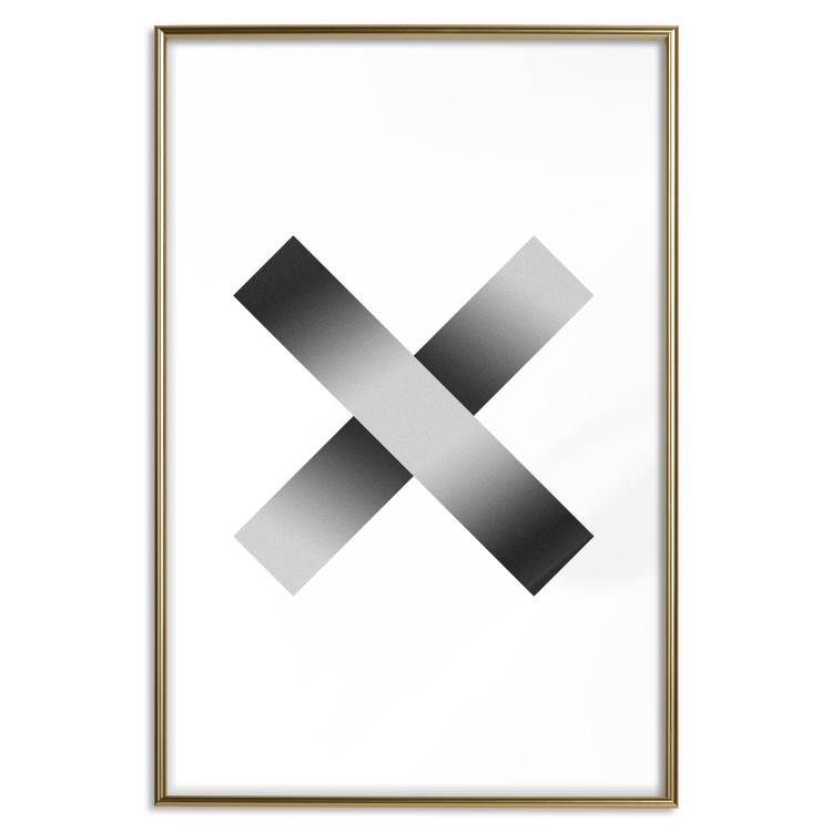 Poster Crosses on White - black and white geometric abstract composition 116605 additionalImage 16