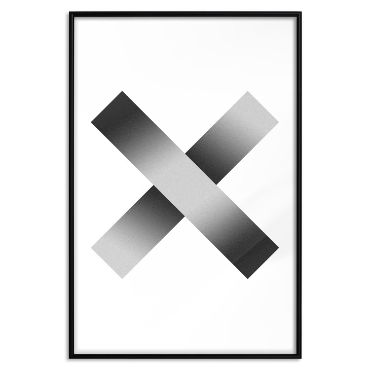 Poster Crosses on White - black and white geometric abstract composition 116605 additionalImage 18